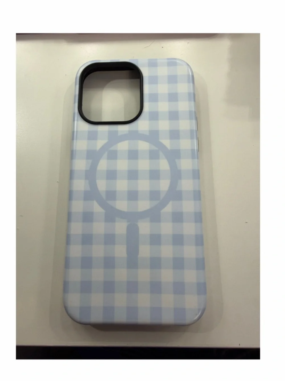 Blue Gingham MagSafe iPhone Case